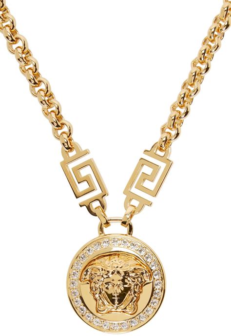 authentic versace medusa necklace|Versace necklace real gold.